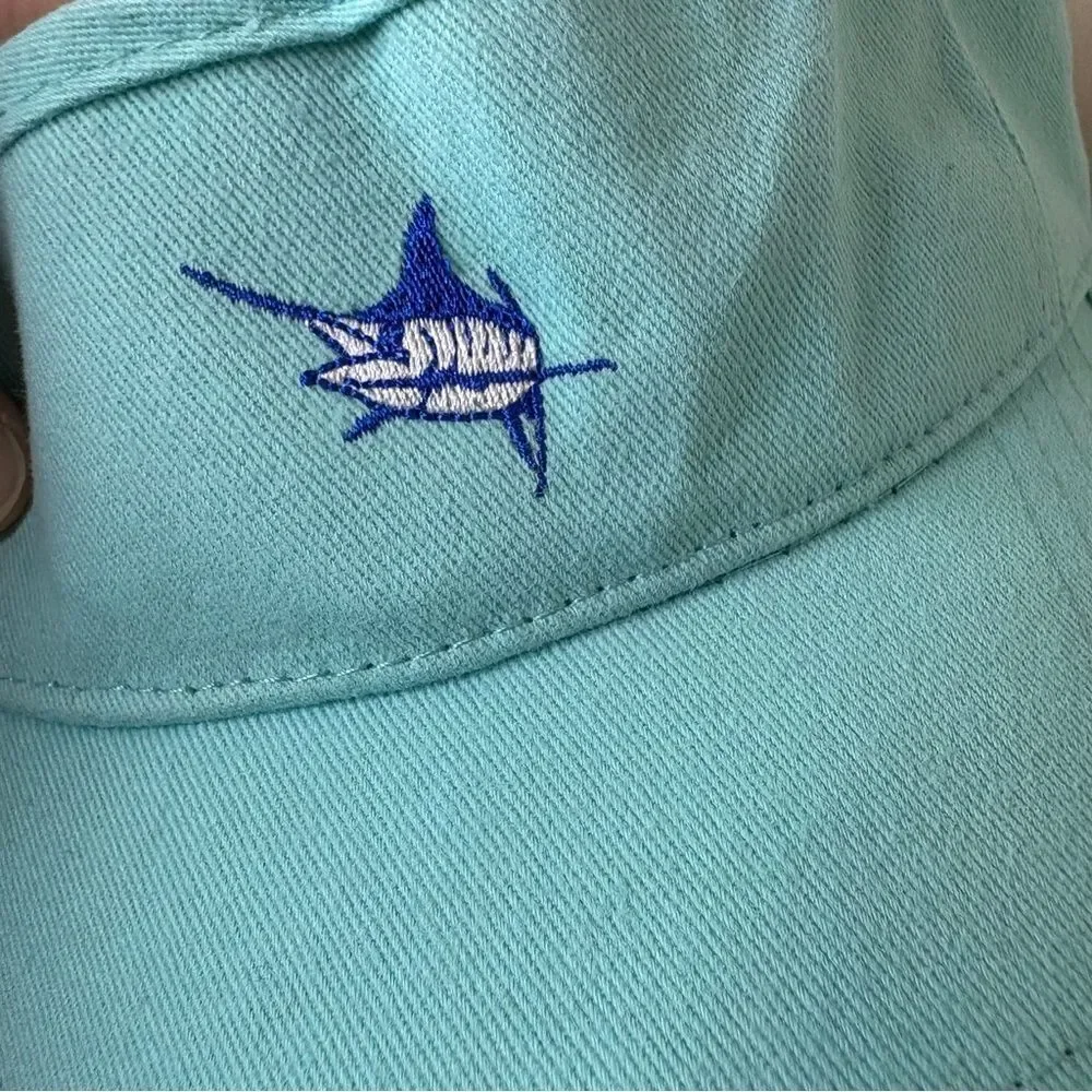 Guy Harvey Turquoise Visor Embroidered Marlin Fish Adult Unisex Adjustable